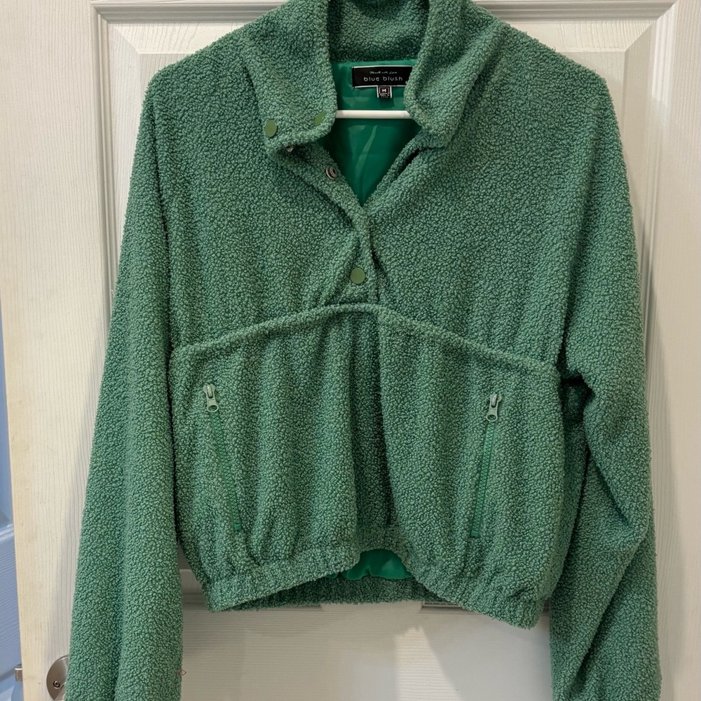 Blue Blush Cozy Green Teddy Fleece